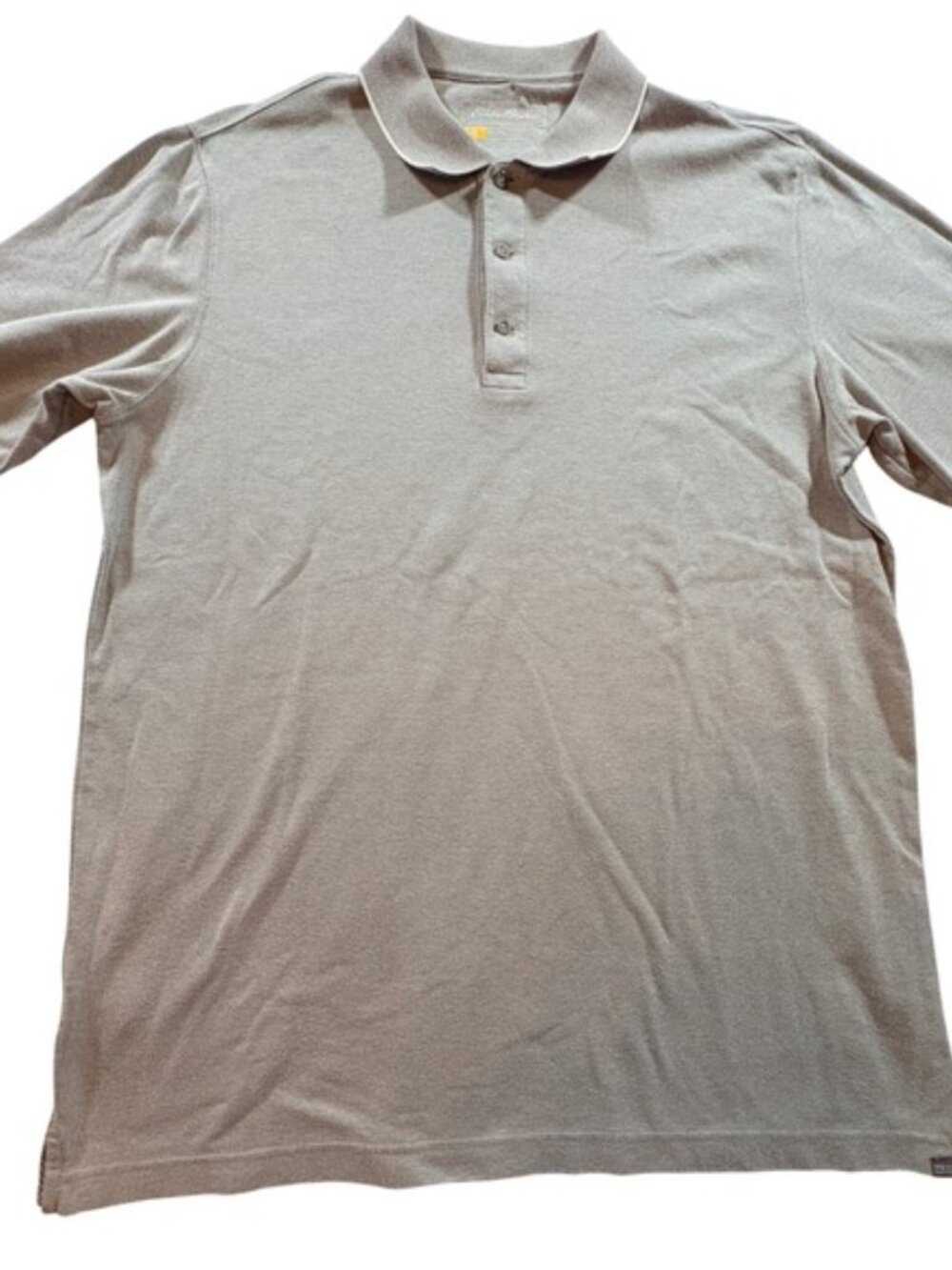 Eddie Bauer Travex Mens Gray Textured Short Sleeve Polo Shirt Tall Large TL